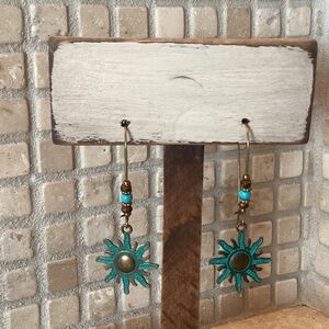 3 for $25 NEW Copper & Turquoise Celestial Sun Earrings 💜NWOT💜